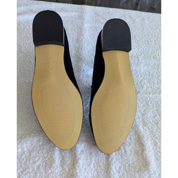 NWOT   J Jill blue velvet Gabrielle leather Slip On Loafers   Sz 7.5 - Picture 5 of 9